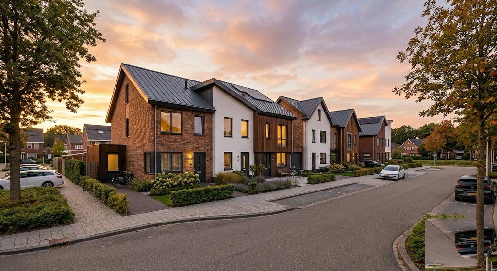 Lichte woonkamer van een starterswoning met Scandinavisch interieur
