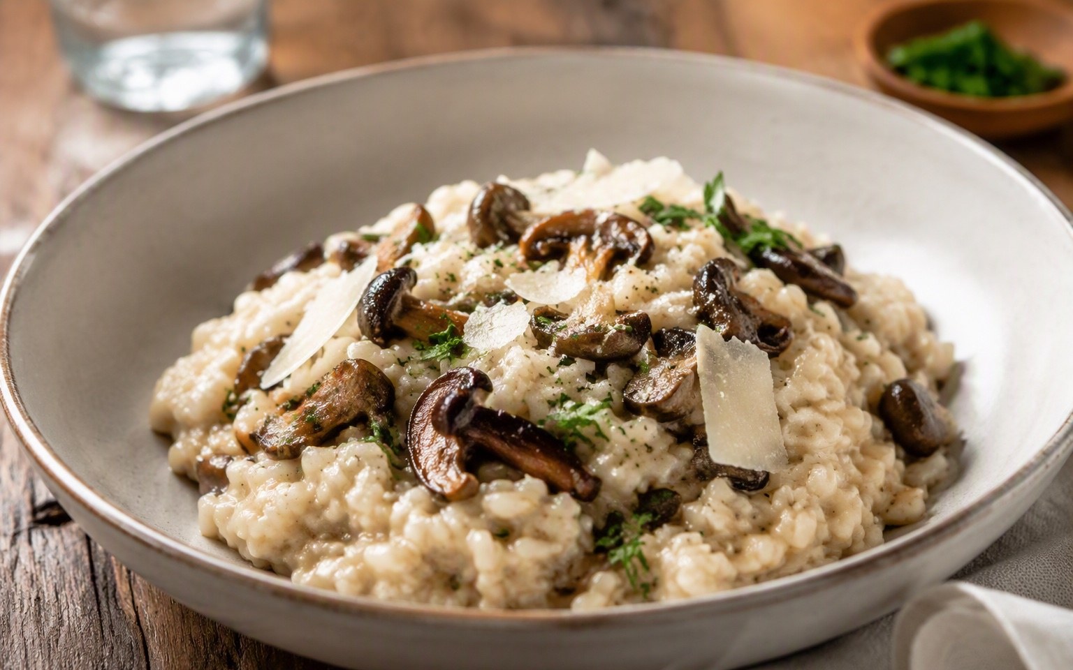 Risotto van wilde paddenstoelen