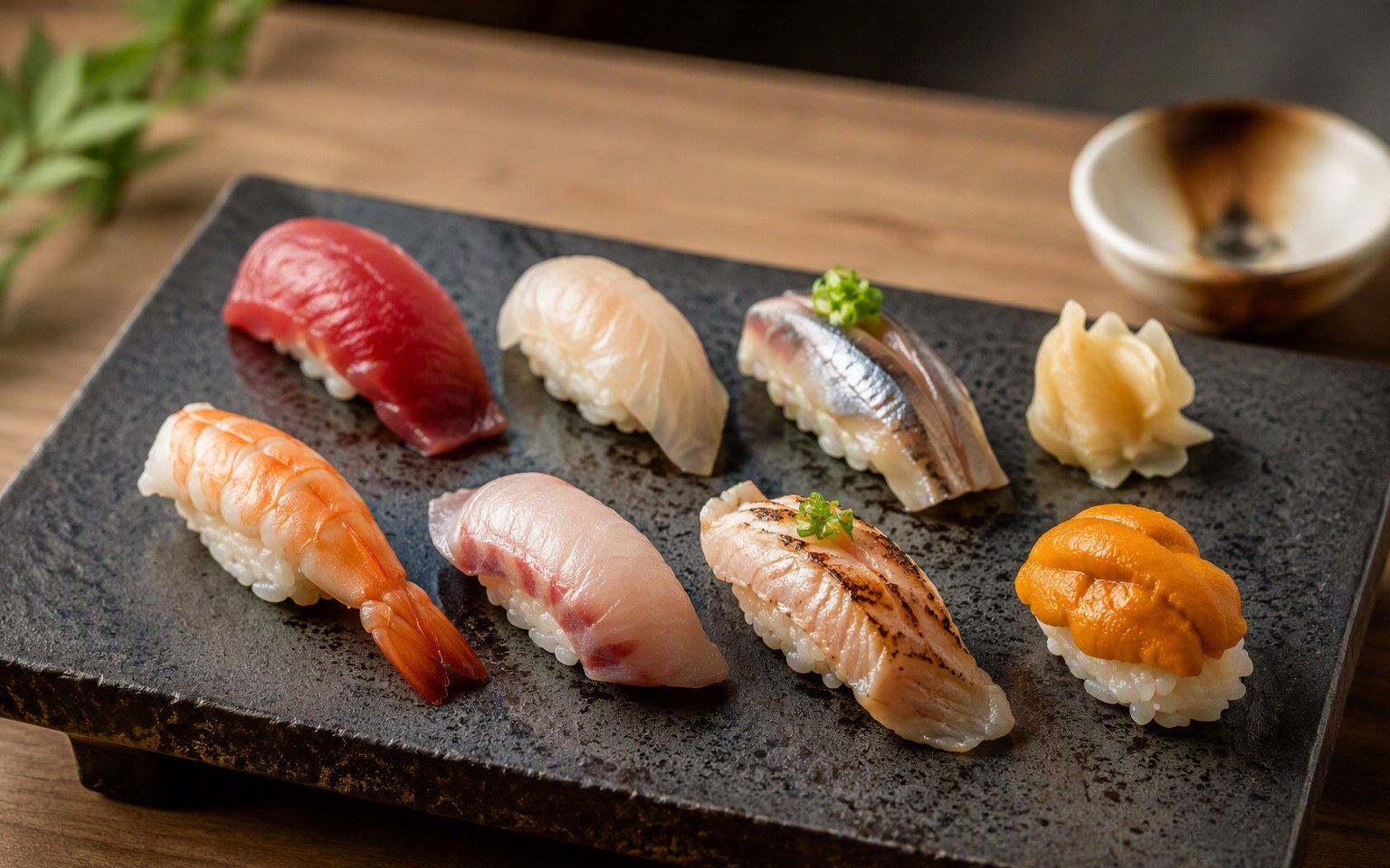 Gang uit de omakase, geserveerd aan de counter