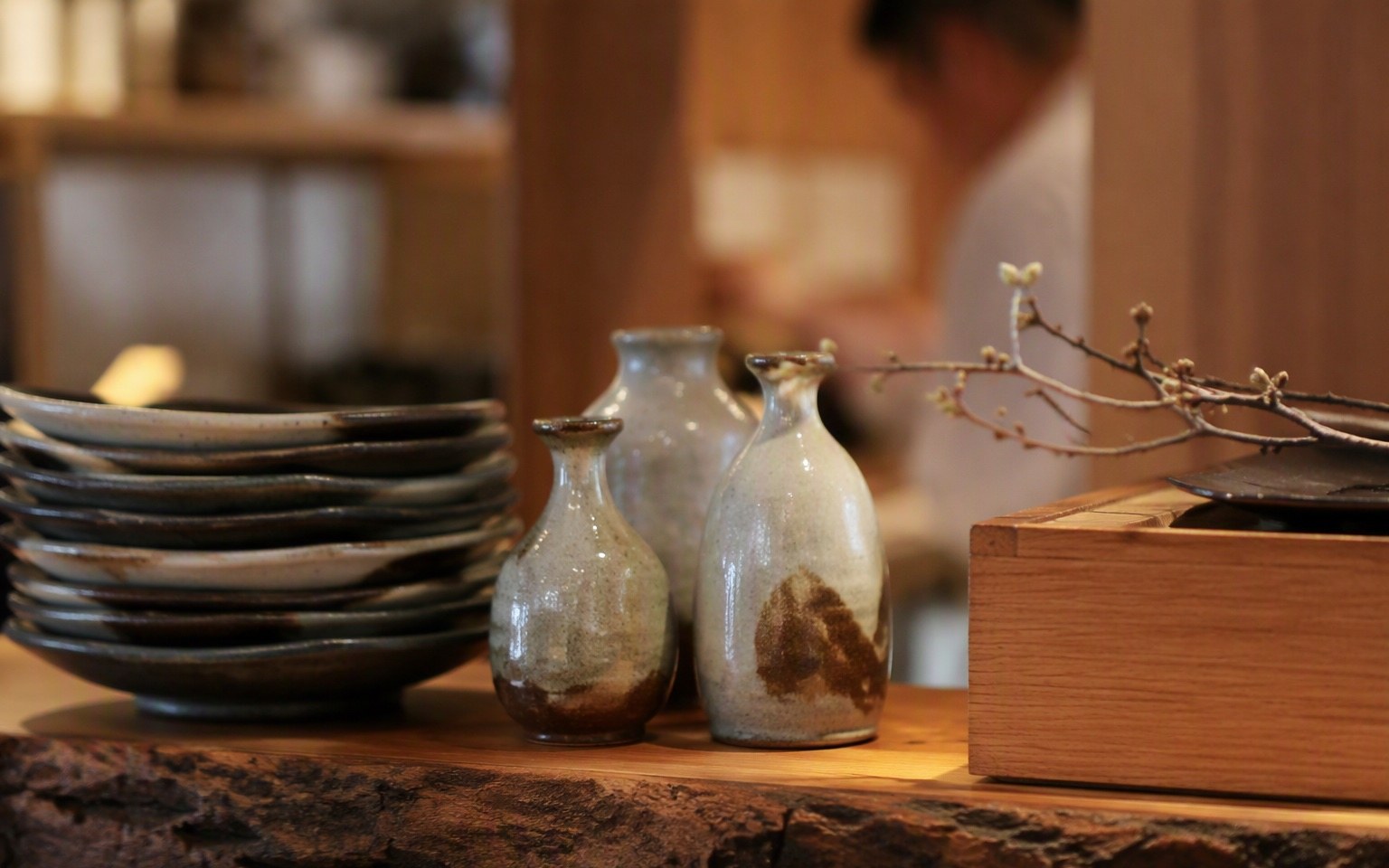 Japans keramiek, chopsticks en linnen